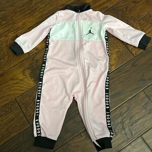 Jordan baby girl jumpsuit 12months pink and black
